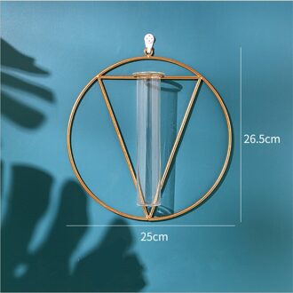 Muur Opknoping Glazen Reageerbuis Vaas Helder Hydrocultuur Pot Container Bloem Fles Shop Home Decoratie Ornament Gratis Punch Triangle circle