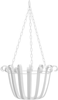 Muur Opknoping Ijzeren Bloempot Mand Hanger Planter Balkon Tuin Home Decor wit