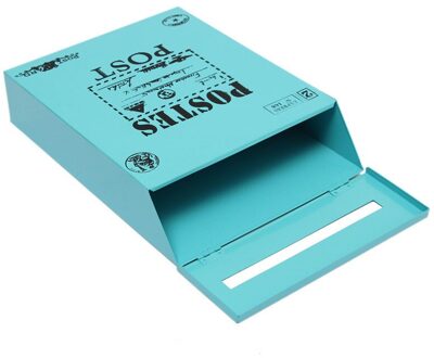 Muur Opknoping Mounted Vergrendeling Mailbox 12 Inch Vintage Brievenbus Post Box met Sleutels Schilderen Handig Kleuren Iron Blauw