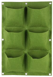 Muur Opknoping Planten Zakken 2/3/4/6/9 Zakken Groen Grow Bag Planter Verticale Groente Living Garden zak Tuin Decor #4 6 pocket groen