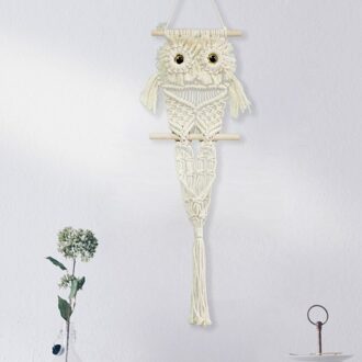 Muur Opknoping Uil Geweven Tapijt Macrame Wall Opknoping Home Decor QX2E