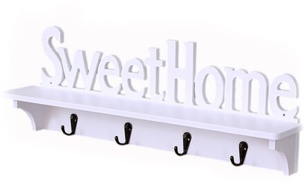 Muur Plank Display Houten Opknoping Kapstok Met Haak Muur Decor Wit Engels Alfabet Drijvende Planken Opslag Goederen 1 Set
