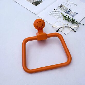 Muur Sterke Zuignap Handdoek Ring Keuken Handdoek Haak Huishoudelijke Opslag Plank Badkamer Handdoek Houder Oranje