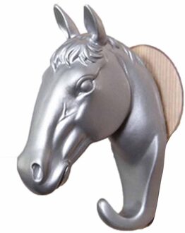 Muur Stuk Decoratieve Hars Woninginrichting Moderne Kleine Paard Haken Muur Sieraden Keys Hangers Handtas Houder Thuis zilver