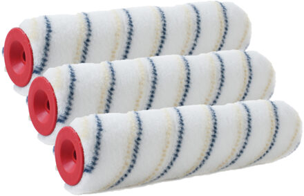Muur vacht anti- Set van 3x stuks -spat verfroller nylon pluisvrij - 6,2 x 18 cm - Verfspullen