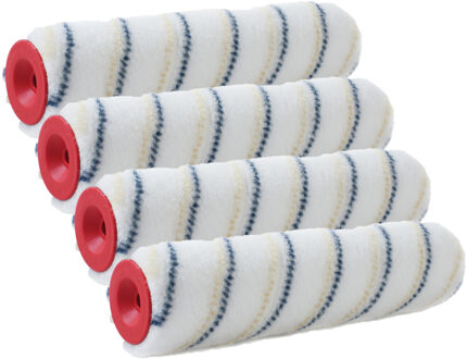 Muur vacht anti- Set van 4x stuks -spat verfroller nylon pluisvrij - 6,2 x 18 cm - Verfspullen