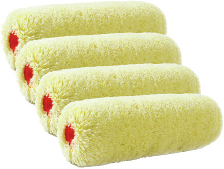 Muur vacht verfroller - 4x - Polyacryl - 8,8 x 18 cm - Verfspullen - Schildersbenodigheden