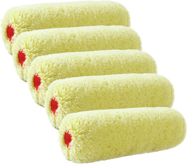 Muur vacht verfroller - 5x - Polyacryl - 8,8 x 18 cm - Verfspullen - Schildersbenodigheden