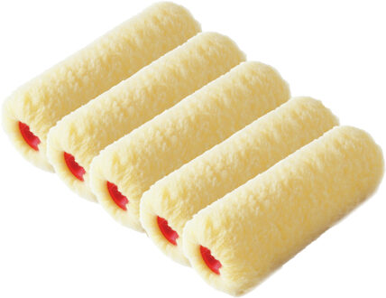 Muur vacht verfroller - 5x - polyester - 9,6 x 25 cm - Verfspullen - Schilderen