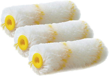 Muur vacht verfrollers polyacryl - 3x - 4 x 10 cm - wandrollers - Schilders benodigheden