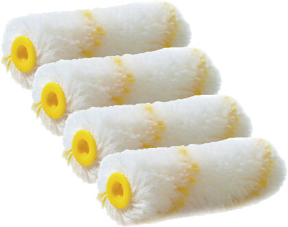 Muur vacht verfrollers polyacryl - 4x - 4 x 10 cm - wandrollers - Schilders benodigheden