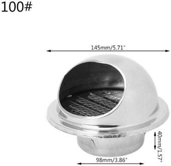 Muur Ventilatierooster Ducting Ventilatie Extractor Outlet Lamellen Halfrond 100