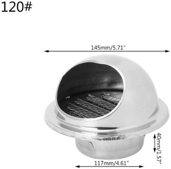 Muur Ventilatierooster Ducting Ventilatie Extractor Outlet Lamellen Halfrond 120