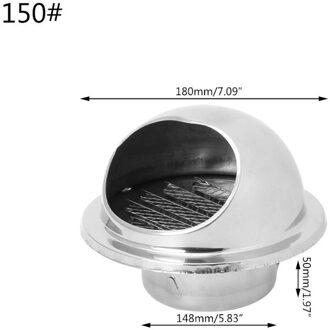 Muur Ventilatierooster Ducting Ventilatie Extractor Outlet Lamellen Halfrond 150