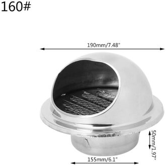 Muur Ventilatierooster Ducting Ventilatie Extractor Outlet Lamellen Halfrond 160