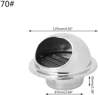 Muur Ventilatierooster Ducting Ventilatie Extractor Outlet Lamellen Halfrond 70