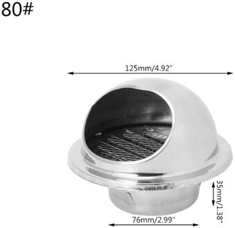 Muur Ventilatierooster Ducting Ventilatie Extractor Outlet Lamellen Halfrond 80
