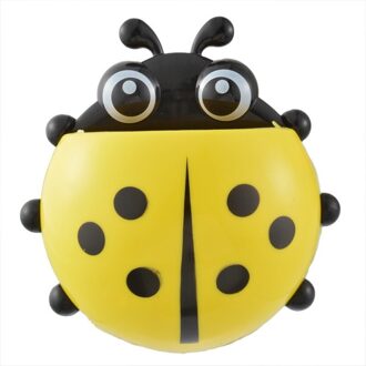 Muur Zuig Ladybird Tandenborstel Rack Kever Kinderen Borstel Tanden Tandpasta Plank Potlood Opslag Houder Badkamer Douche Supply geel