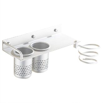 Muurbevestiging Haardroger Droger Deur Spiraal Muur Stand Rack Houder Zilver