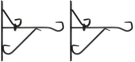 Muurhaak - 2x - smeedijzer - voor plantenpotten - 25 cm - basket