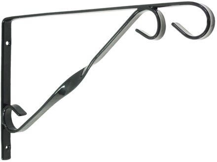 Muurhaak voor hanging basket van verzinkt staal donkergroen 30 cm - Plantenbakhaken