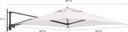 muurparasol 200x200cm - Laagste prijsgarantie! Grijs