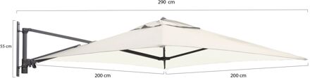 muurparasol 200x200cm - Laagste prijsgarantie! Wit