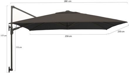 muurparasol 250x250cm - Laagste prijsgarantie! Zwart