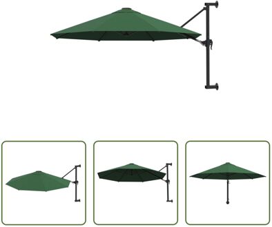 Muurparasol SunGuard - Groen - 300 x 131 cm - UV-bescherming - Polyester