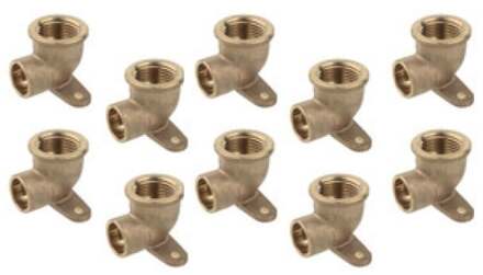 Muurplaat hoek van rood messing, blank, 18 mm x 1/2"IT, 1 socket (4472g) (10x) - 989128755