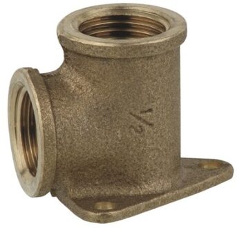 Muurplaat met hoekbocht van rood messing, blank, 1/2"IT, (3471) - 988965255