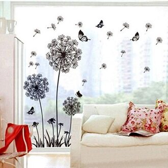 Muursticker PVC Plant Multicolor Bloem Muurstickers Boom Grote Removab TV Achtergrond Muurstickers Kamer Decoratie Dandelion B