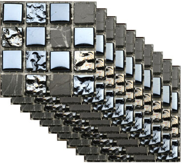 Muurstickers 10Pcs Zelfklevende Badkamer Keuken Decor Thuis Muur 3D Tegel Sticker Badkamer Muur Sticker Decor Muursticker #2440 Goud