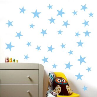 Muurstickers Gemengde Grootte Sterren Muurstickers Kid Decal Art Nursery Slaapkamer Vinyl Decoratie Sterren Muurstickers Voor Kinderen Kamers blauw