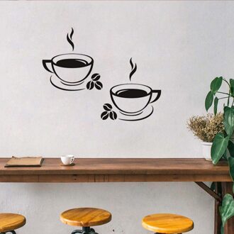 Muurstickers home decor Verwijderbare DIY Keuken Decor Coffee House Cup Decals Vinyl Muursticker muurstickers pegatinas de pared