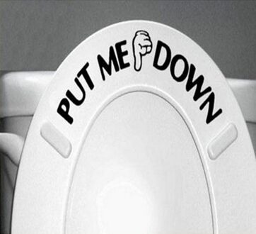 Muurstickers Home Decor Woonkamer Gebaar Hand Decal Funny Badkamer Toilet Seat Muursticker Teken Voor Put Me Down # 1