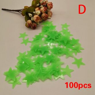 Muurstickers Lichtgevende Stickers Fluorescerende Sterren Schitteren In Het Donker Glow In The Dark Sterren Ster Fluorescerende Plafond 100stk groen