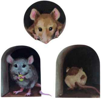 Muurstickers Miniatuur Muis Gat Decal Muurschildering Unieke Sticker Indoor En Outdoor Decoratie Stickers Наклейки На Стену