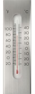 Muurthermometer aluminium 23x7x1cm Grijs