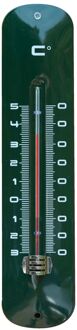 Muurthermometer metaal groen 30x6,5x1 cm