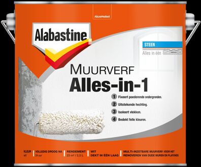 Muurverf 2in1 Renovatie Wit 2,5l