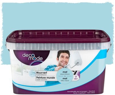 Muurverf - Mat - Aqua Blauw - 10l