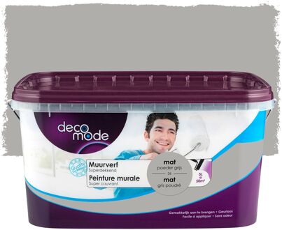 Muurverf - Mat - Poeder Grijs - 5l