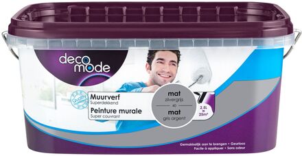 Muurverf Muurverf - Mat - Zilvergrijs - 2,5l