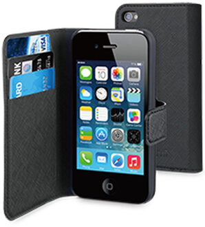 Muvit Wallet Case voor iPhone 4 en 4S - Zwart