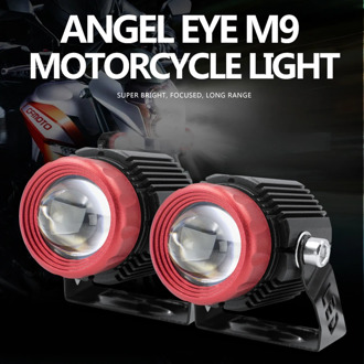 Muxall Universal Car Motorcycle LED Projector Lens Work Spotlights White Yellow Headlight High Low Beam Mini Fog Lamp Waterproof