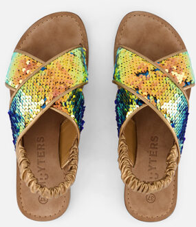 Muyters Pailetten Sandalen goud Leer Combinatie - 28,29,30,31,32,33,34,35,36,37,38