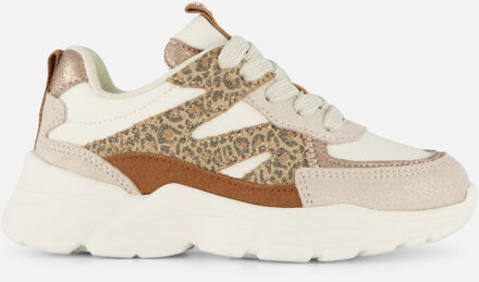 Muyters Sneakers Leopard beige Leer - 26,27,28,29,30,31,32,33