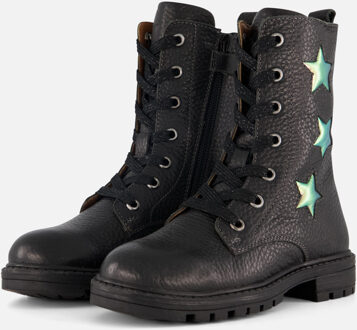 Muyters Veterboots zwart Leer - 24,25,26,27,28,29,30,31,32,33,34,35