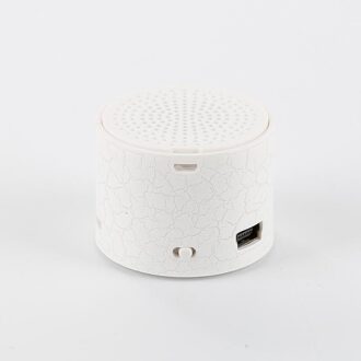 Muziek Audio Ingebouwde Microfoon Draagbare Speaker Glare Crack Bluetooth Speaker Auto Led Multicolor Subwoofer U Schijf Kaart wit